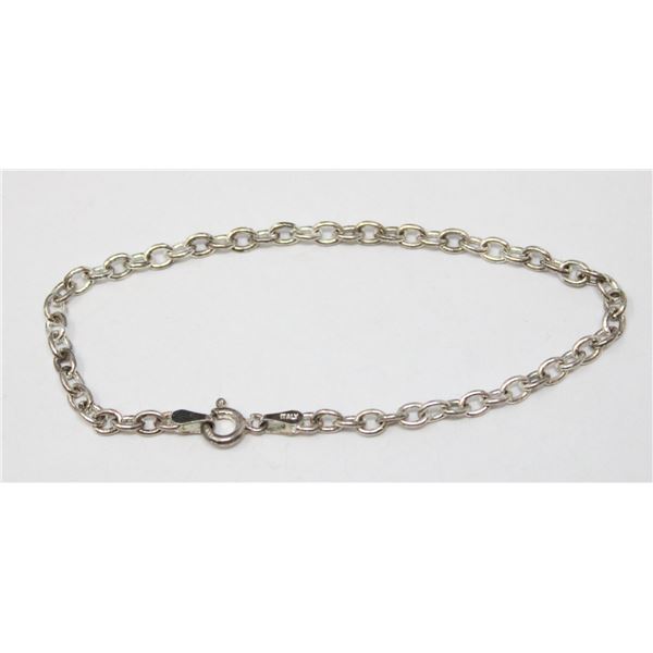 SOLID .925 SILVER CHAIN LINK STYLE BRACELET, SMALL