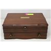 Image 1 : LARGE WOOD JEWLERY BOX FILLED WITH ESTATE JEWELRY