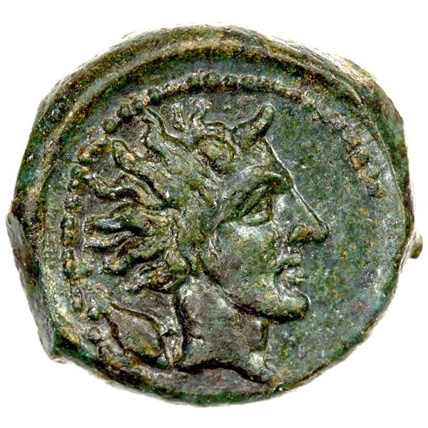 SICILY: Gela, AE onkia (1.34g), 420-405 BC, VF-EF