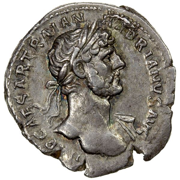 ROMAN EMPIRE: Hadrian, 117-138 AD, AR denarius (3.19g), Rome, 118 AD, bold VF