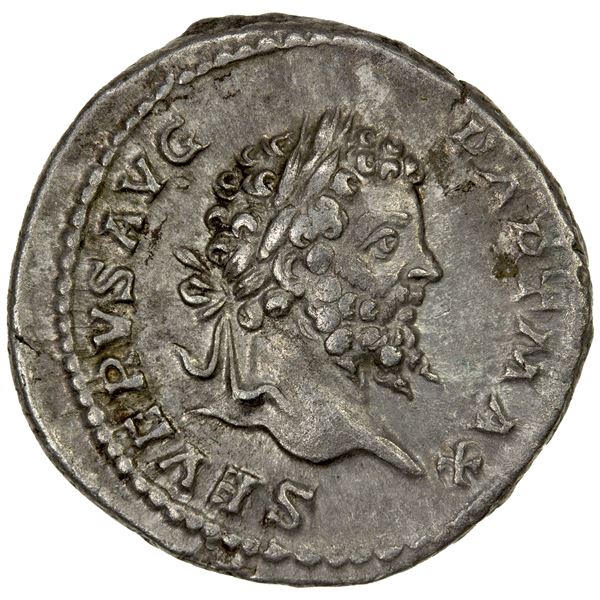 ROMAN EMPIRE: Septimius Severus, 193-211 AD, AR denarius (3.14g), Rome, 200-201 AD, Choice VF