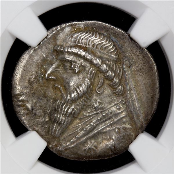 PARTHIAN KINGDOM: Mithradates II, 121-91 BC, AR drachm, Ekbatana, NGC Choice EF