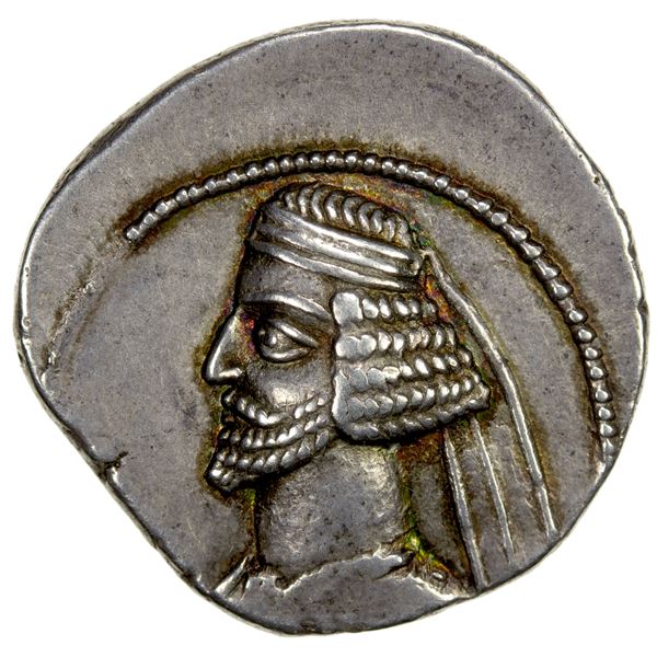 PARTHIAN KINGDOM: Mithradates III, 57-54 BC, AR drachm (4.11g), Mithradatkart, Choice VF