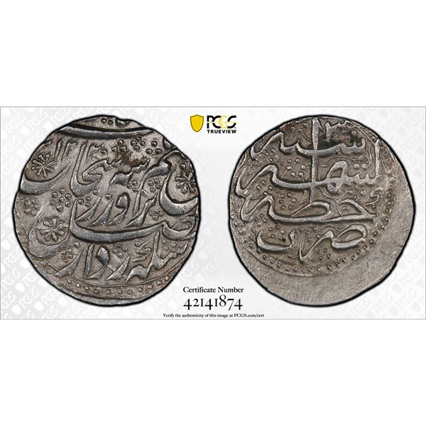 DURRANI: Shah Shuja' al-Mulk, 2nd reign, 1803-1809, AR rupee, Kashmir, AH1220 year 3, PCGS AU55