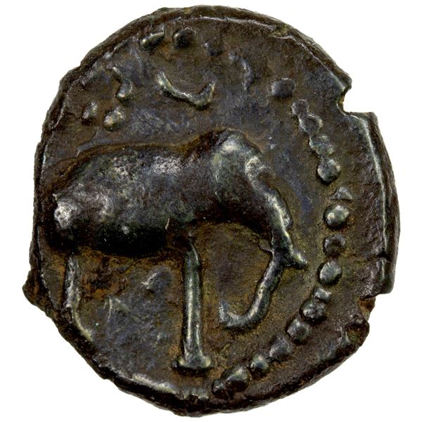 WESTERN KSHATRAPAS: Damasena, 223-236, AE unit (1.51g), SE147, VF-EF