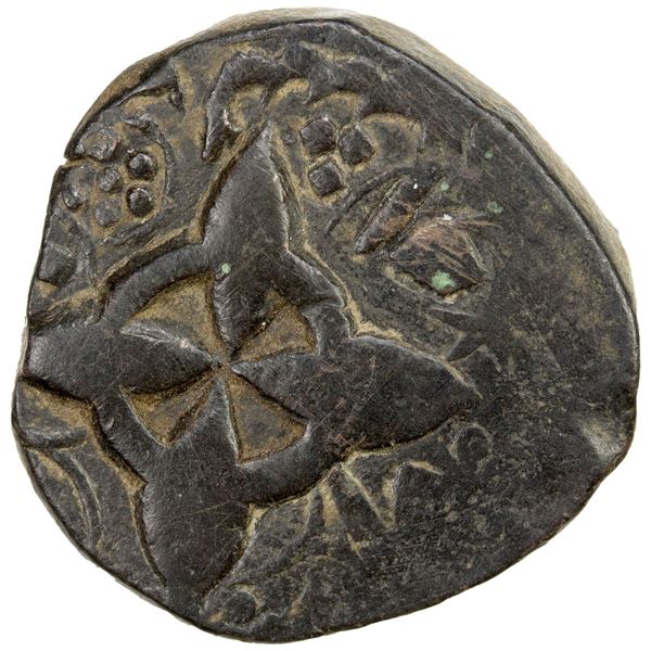 SIKH EMPIRE: AE falus (7.86g), Peshawar, VS1891, VF