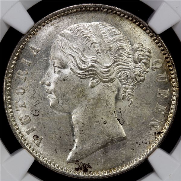 BRITISH INDIA: AR rupee, 1840(b&c), NGC MS63 +