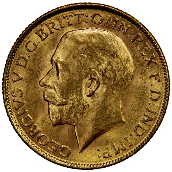 BRITISH INDIA: AV sovereign, 1918-I, Unc