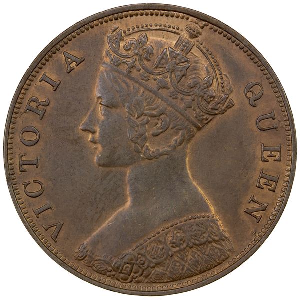 HONG KONG: AE cent, 1875, EF-AU