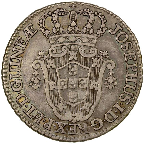 ANGOLA: Jose I, 1750-1777, AR 6 macutas, 1763, F-VF