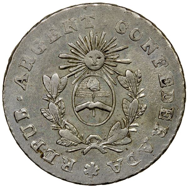 ARGENTINA: La Rioja, AR ½ real, 1854, EF-AU