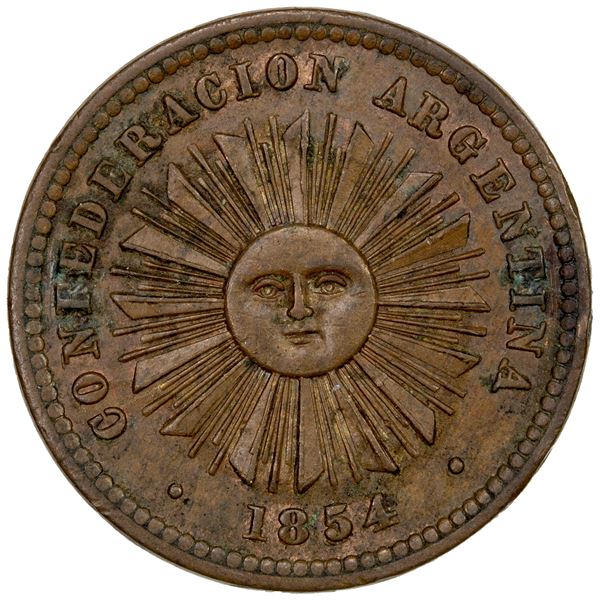 ARGENTINA: Confederacion Argentina, AE centavo, 1854, AU