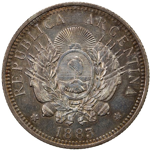 ARGENTINA: Republic, AR 50 centavos, 1883, EF-AU