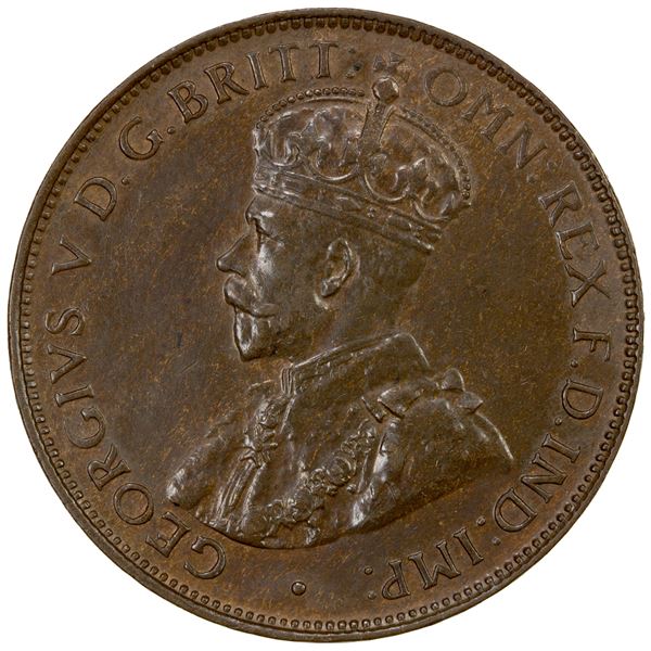 AUSTRALIA: George V, 1910-1936, AE halfpenny, 1936, Unc