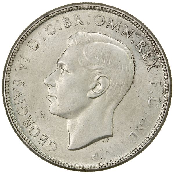 AUSTRALIA: George VI, 1936-1952, AR crown, 1938, EF-AU
