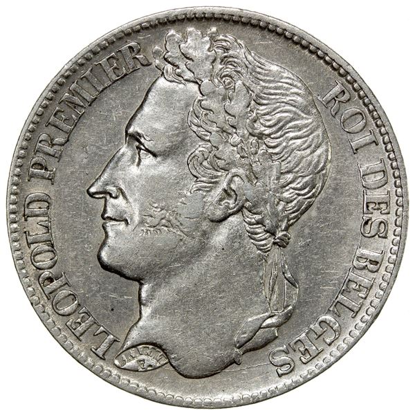 BELGIUM: Leopold I, 1831-1865, AR franc, 1844, EF