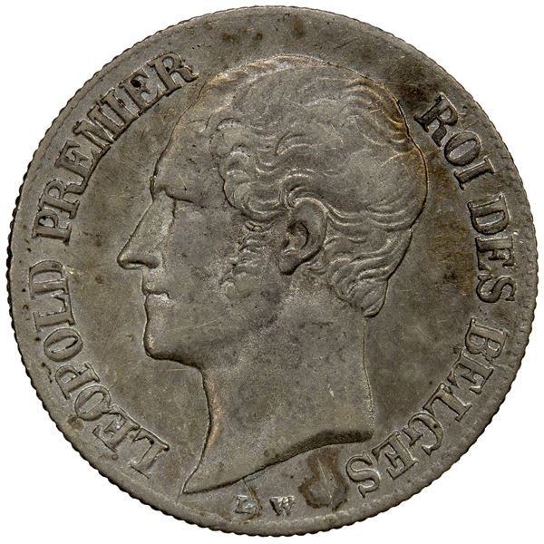 BELGIUM: Leopold I, 1831-1865, AR 20 centimes, 1853, EF