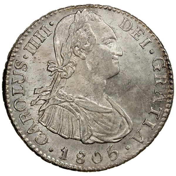 BOLIVIA: Carlos IV, 1788-1808, AR 2 reales, 1805, AU