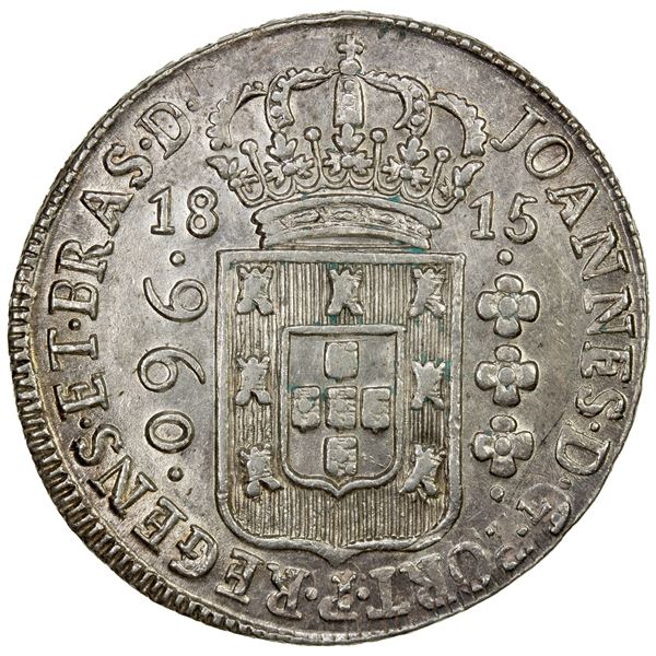 BRAZIL: Joao, Prince Regent, 1799-1818, AR 960 reis, 1815-B, EF-AU