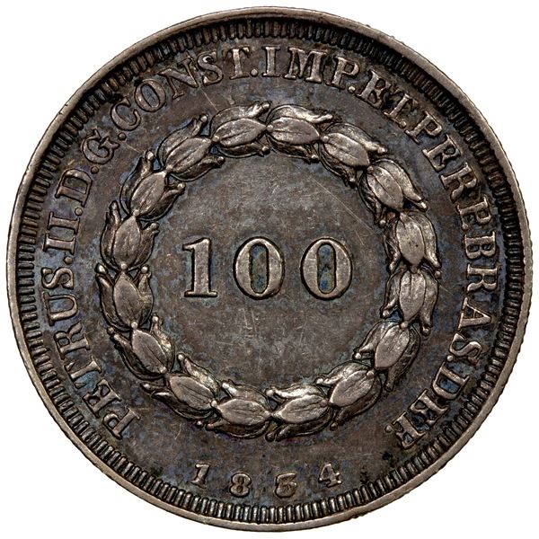 BRAZIL: Pedro II, 1831-1889, AR 100 reis, 1834, EF