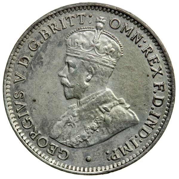 BRITISH WEST AFRICA: George V, 1910-1936, AR 3 pence, 1920-H, EF