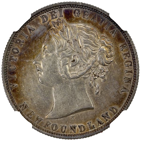 NEWFOUNDLAND: Victoria, 1837-1901, AR 50 cents, 1872-H, NGC AU50