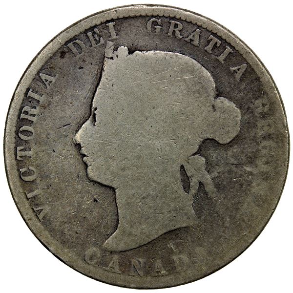 CANADA: Victoria, 1837-1901, AR 25 cents, 1875-H, Good