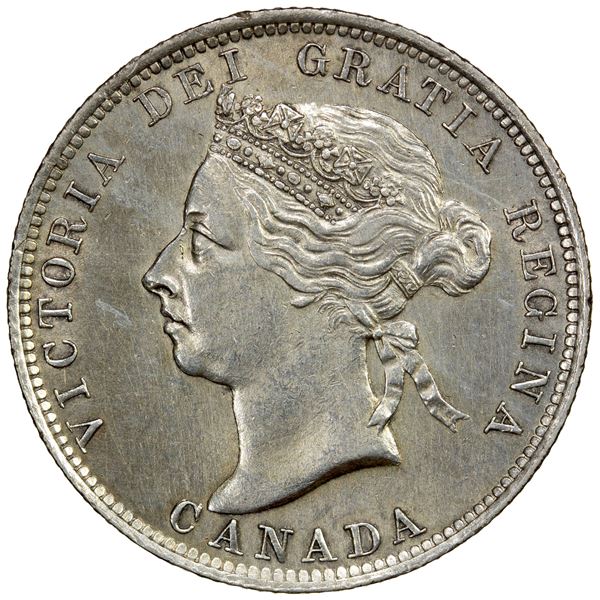 CANADA: Victoria, 1837-1901, AR 25 cents, 1892, AU