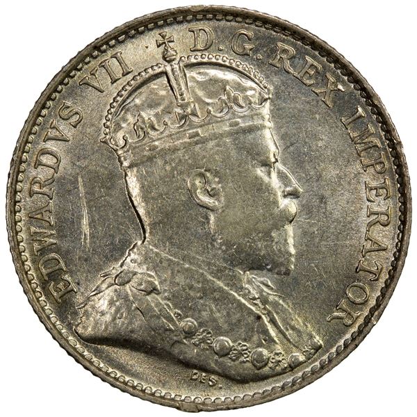 CANADA: Edward VII, 1901-1910, AR 5 cents, 1902-H, AU