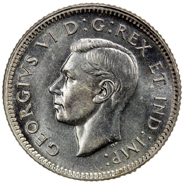 CANADA: George VI, 1936-1952, AR 10 cents, 1945, Choice Unc