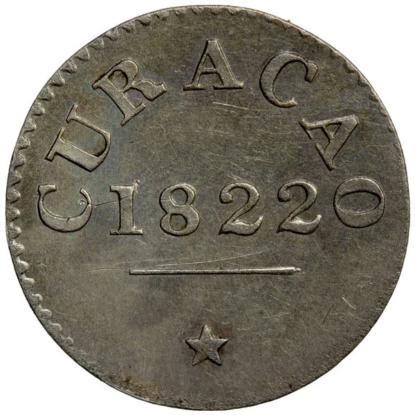 CURAÇAO: Willem I, 1815-1840, AR stuiver, 1822, AU