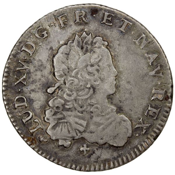 FRANCE: Louis XV, 1715-1774, AR 1/3 écu, 1720-H, VF