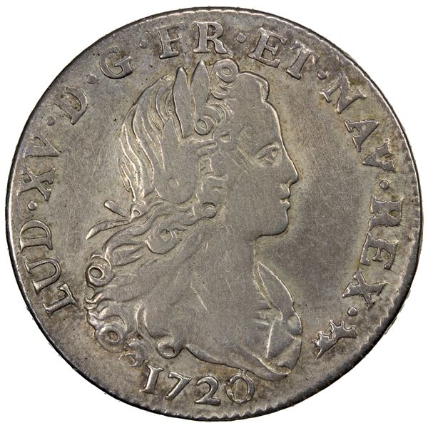 FRANCE: Louis XV, 1715-1774, AR petit Louis d'argent (1/3 ecu), 1720-A, VF