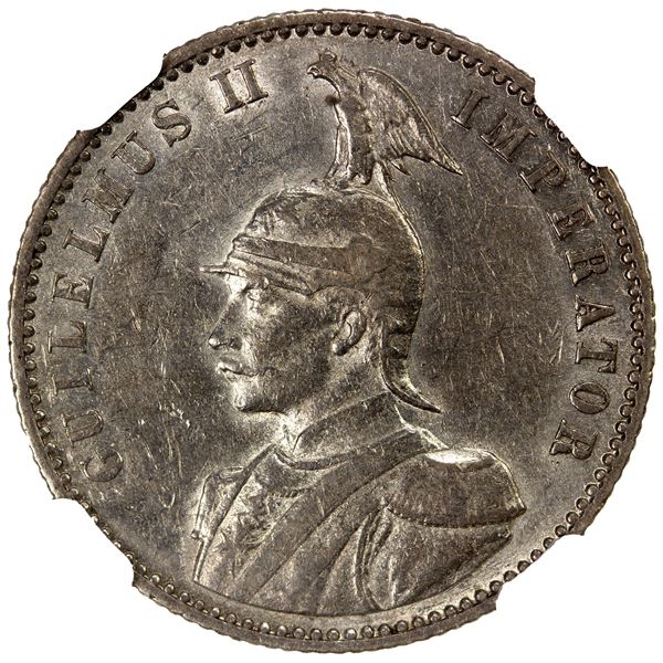 GERMAN EAST AFRICA: Wilhelm II, 1888-1918, AR ½ rupie, 1912-J, NGC EF45