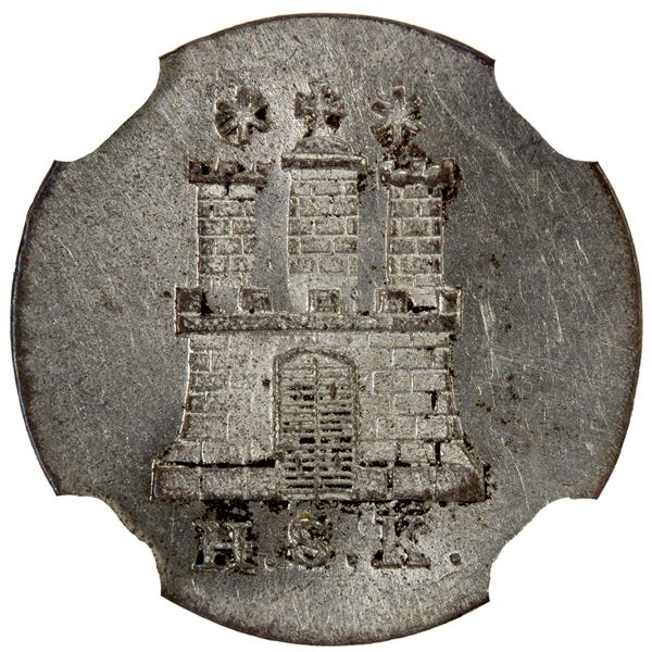 HAMBURG: Free Hanseatic City, AR dreiling, 1841, NGC MS63. CAC