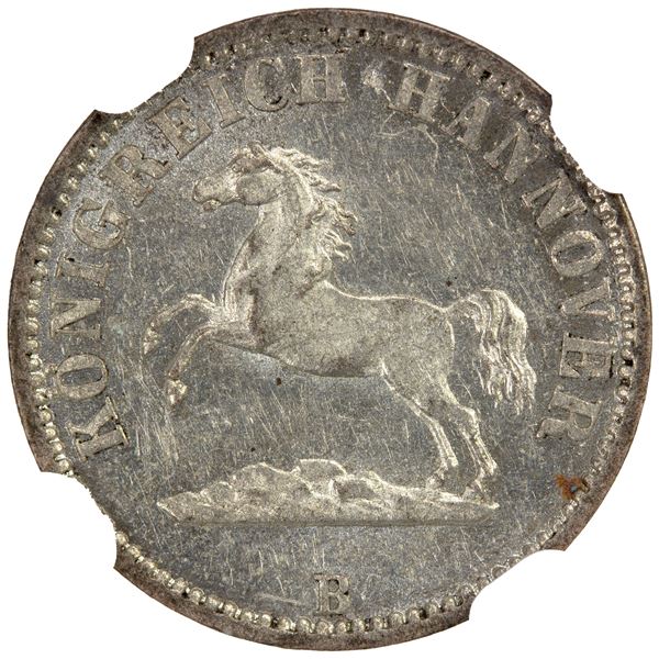 HANOVER: Georg V, 1851-1866, AR ½ groschen, 1861-B, NGC MS63