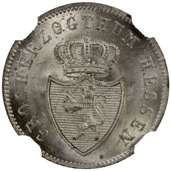 HESSE-DARMSTADT: Ludwig II, 1830-1848, AR kreuzer, 1837, NGC MS66. WINGS