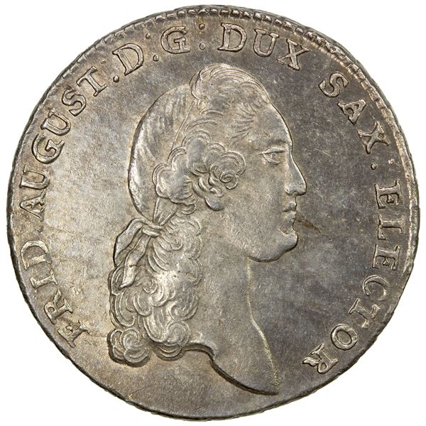 SAXONY: Friedrich August III, 1763-1806, AR 1/3 thaler, Dresden, 1780, AU