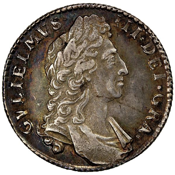 GREAT BRITAIN: William III, 1694-1702, AR shilling, 1697, VF-EF
