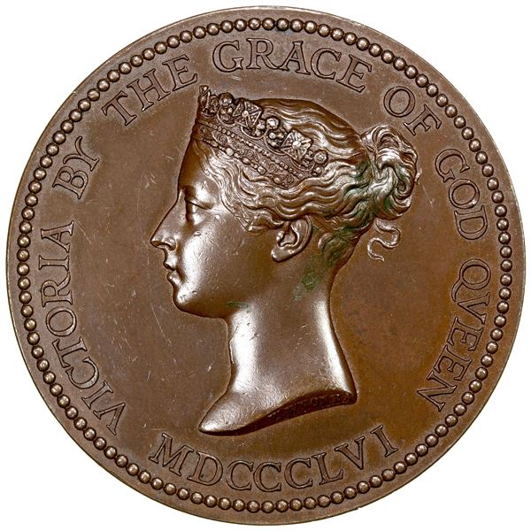 GREAT BRITAIN: Victoria, 1837-1901, AE medal (66.71g), 1856, AU