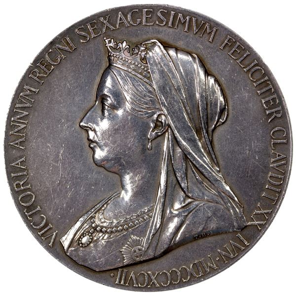 GREAT BRITAIN: Victoria, 1837-1901, AR medal (83.61g), 1897, EF