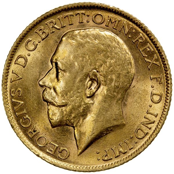 GREAT BRITAIN: George V, 1910-1936, AV sovereign, 1913, AU