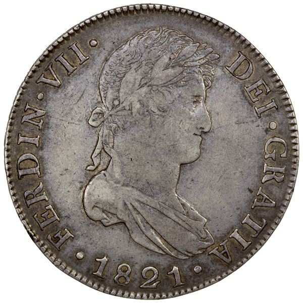 GUATEMALA: Fernando VII, 1808-1821, AR 8 reales, 1821-NG, VF-EF