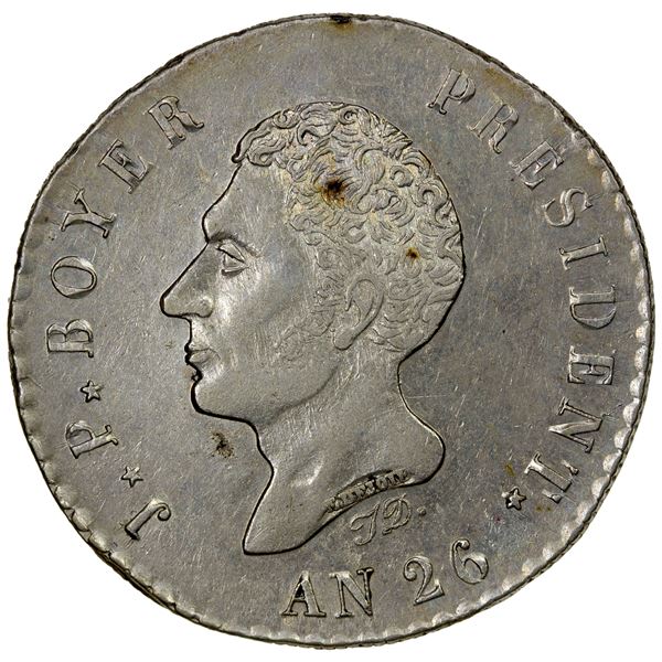 HAITI: Republic, AR 100 centimes, AN 26 (1829), EF-AU