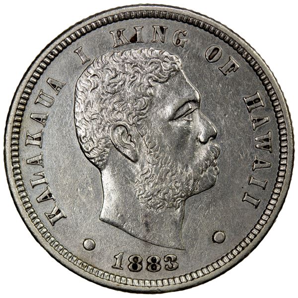 HAWAII: Kalakaua, 1874-1891, AR 10 cents, 1883, EF