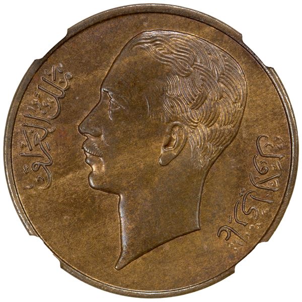 IRAQ: Ghazi I, 1933-1939, AE fils, 1938/AH1357, NGC MS64 RB