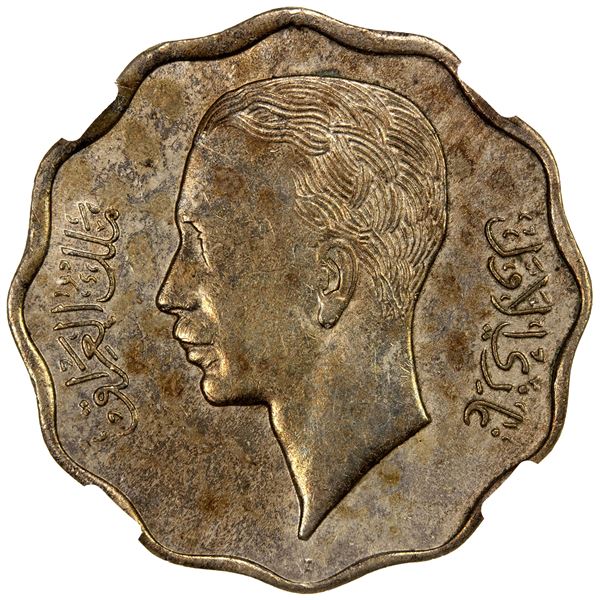 IRAQ: Ghazi I, 1933-1939, copper-nickel 10 fils, 1938/AH1357-I, NGC AU55