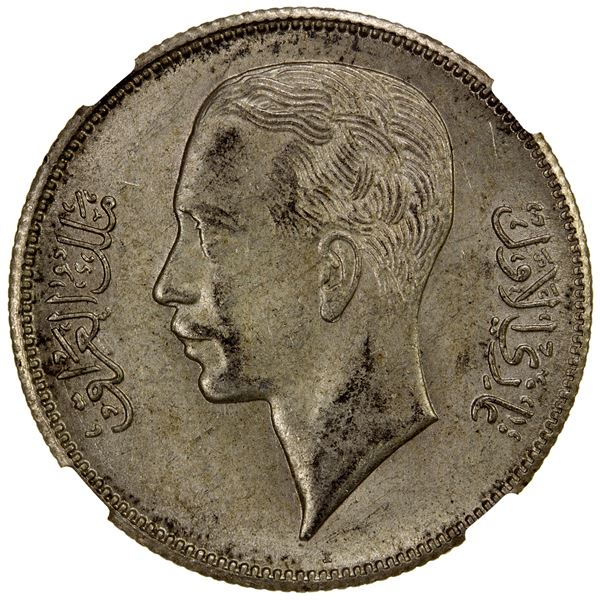 IRAQ: Ghazi I, 1933-1939, AR 50 fils, 1938/AH1357-I, NGC MS63