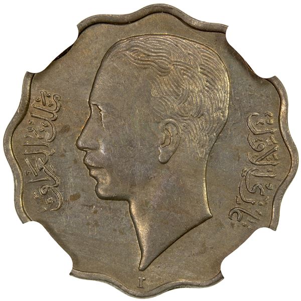 IRAQ: Ghazi I, 1933-1939, copper-nickel 4 fils, 1938/AH1357-I, NGC MS62