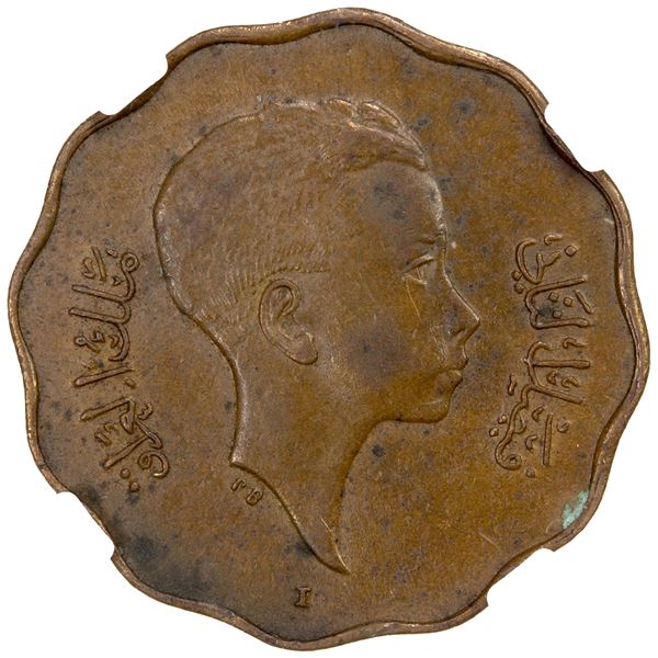 IRAQ: Faisal II, 1939-1958, AE 10 fils, 1943/1362-I, NGC AU55 BN